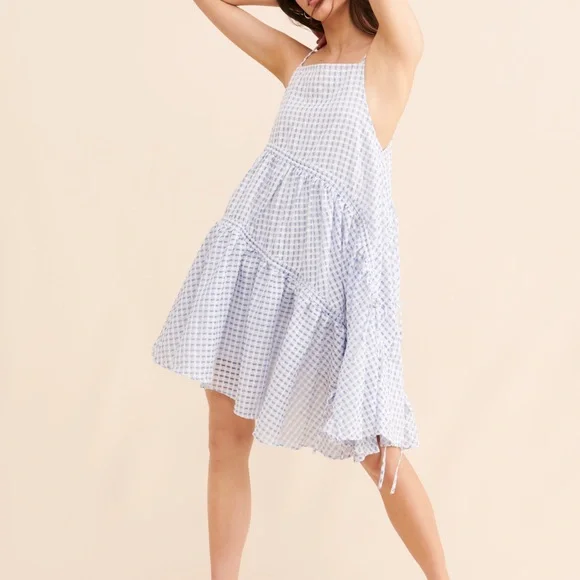Anthropologie | Dresses | Anthropologie Ghospell Blue And White Gingham  Dress | Poshmark